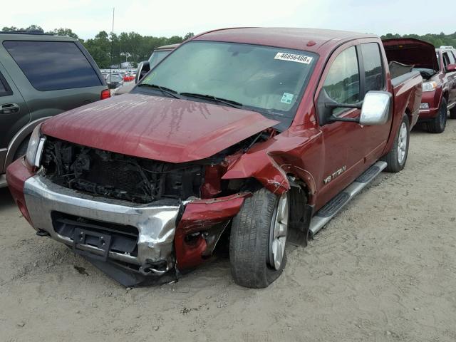 1N6AA0ED7FN513252 - 2015 NISSAN TITAN S RED photo 2