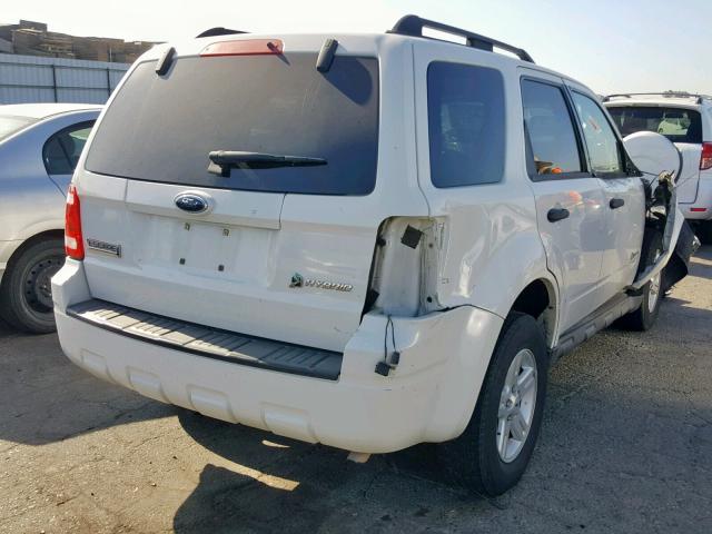 1FMCU59349KA28893 - 2009 FORD ESCAPE HYB WHITE photo 4