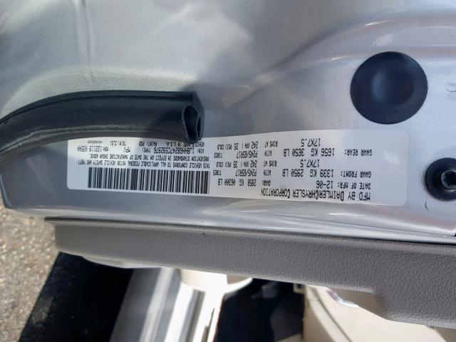 1J8HH68247C592976 - 2007 JEEP COMMANDER SILVER photo 10