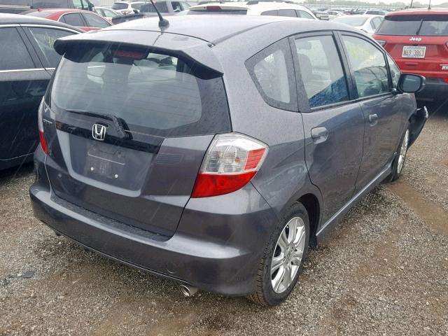 JHMGE8H53BC015932 - 2011 HONDA FIT SPORT GRAY photo 4