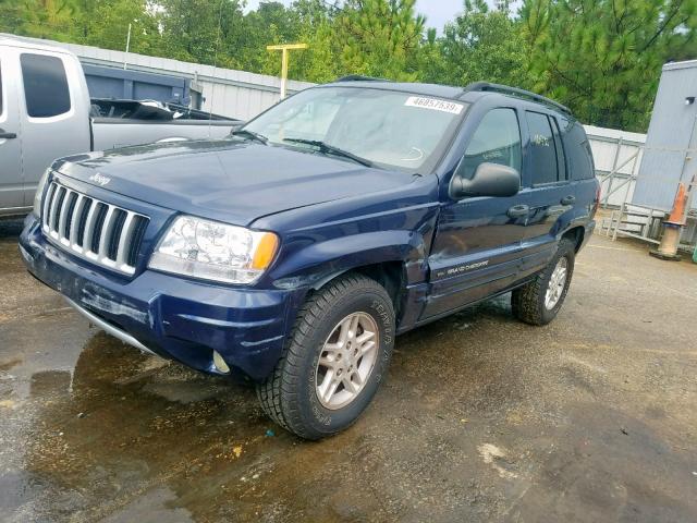 1J4GX48S24C197369 - 2004 JEEP GRAND CHER BLUE photo 2