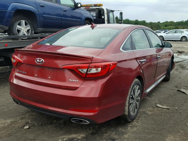 5NPE34AF6FH090712 - 2015 HYUNDAI SONATA SPO RED photo 4