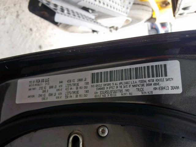 3C6UR5DL6FG627709 - 2015 RAM 2500 SLT 灰色 照片 10