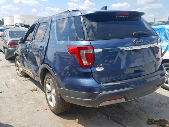 1FM5K7D81KGA51375 - 2019 FORD EXPLORER X BLUE photo 3