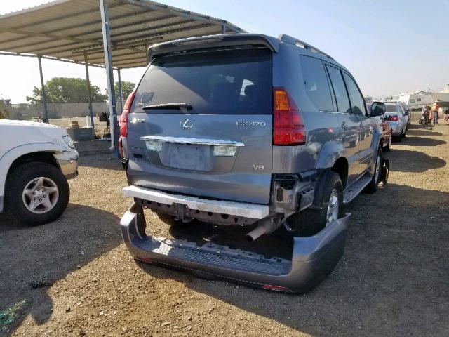 JTJBT20X350070217 - 2005 LEXUS GX 470 GRAY photo 4