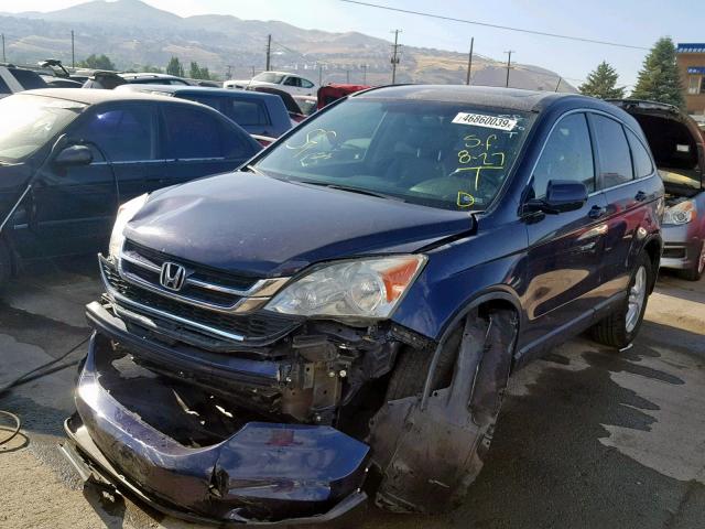 5J6RE4H79BL014539 - 2011 HONDA CR-V EXL BLUE photo 2