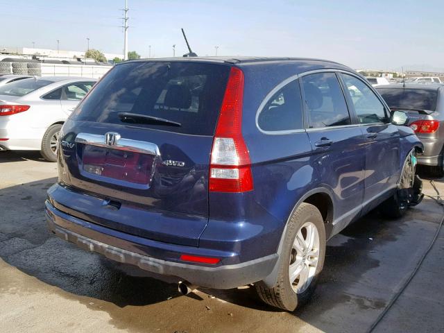 5J6RE4H79BL014539 - 2011 HONDA CR-V EXL BLUE photo 4