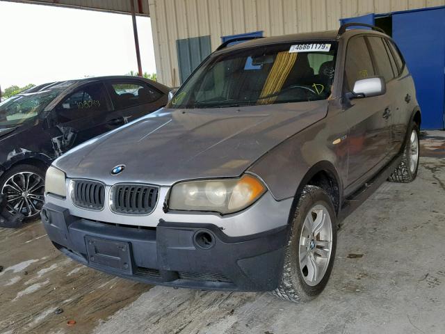 WBXPA93425WD04729 - 2005 BMW X3 3.0I GRAY photo 2