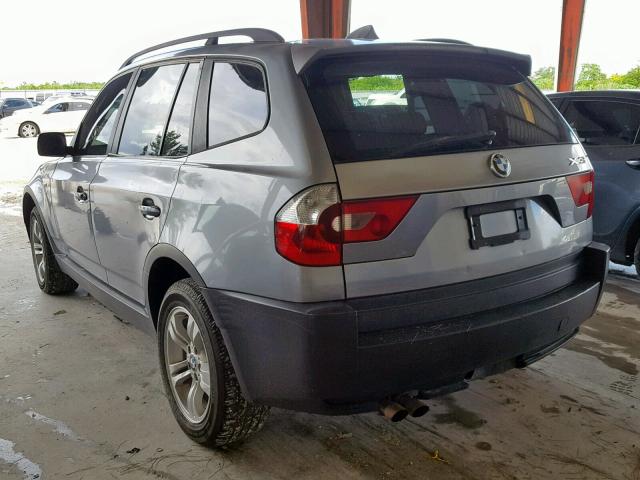 WBXPA93425WD04729 - 2005 BMW X3 3.0I GRAY photo 3