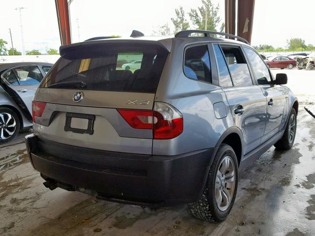 WBXPA93425WD04729 - 2005 BMW X3 3.0I GRAY photo 4