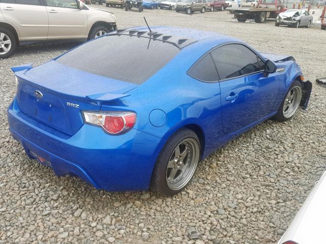 JF1ZCAC10D1612875 - 2013 SUBARU BRZ 2.0 LI BLUE photo 4