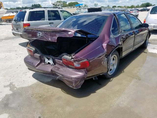 1G1BL52P3TR122609 - 1996 CHEVROLET IMPALA  SS PURPLE photo 4