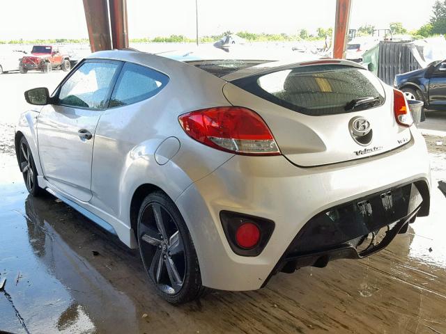 KMHTC6AE6DU117805 - 2013 HYUNDAI VELOSTER T SILVER photo 3