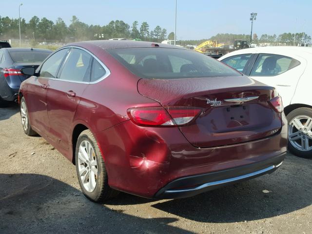 1C3CCCAB6FN692139 - 2015 CHRYSLER 200 LIMITE BURGUNDY photo 3