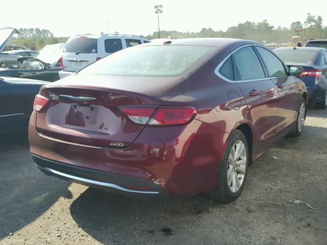 1C3CCCAB6FN692139 - 2015 CHRYSLER 200 LIMITE BURGUNDY photo 4