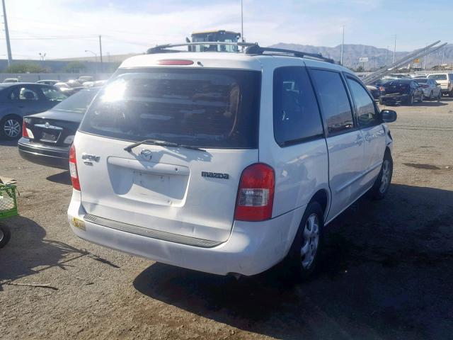 JM3LW28G510201457 - 2001 MAZDA MPV WAGON WHITE photo 4