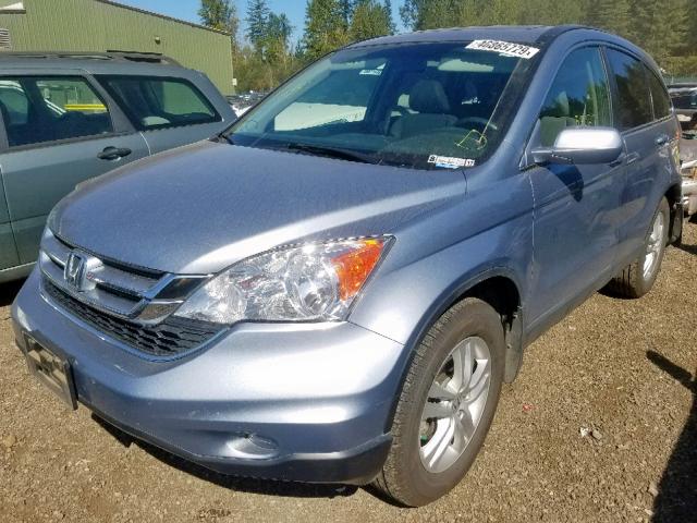 5J6RE4H70AL031082 - 2010 HONDA CR-V EXL BLUE photo 2