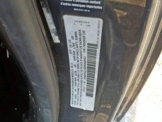 3VWCM31Y95M356892 - 2005 VOLKSWAGEN NEW BEETLE გრაფიტი ფოტო 10