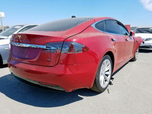 5YJSA1E12HF209587 - 2017 TESLA MODEL S RED photo 4