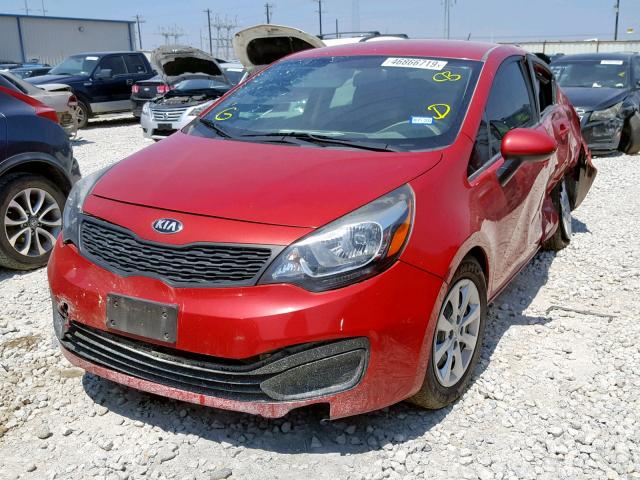 KNADM4A37F6422114 - 2015 KIA RIO LX RED photo 2