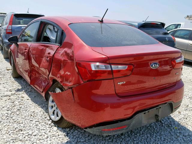 KNADM4A37F6422114 - 2015 KIA RIO LX RED photo 3