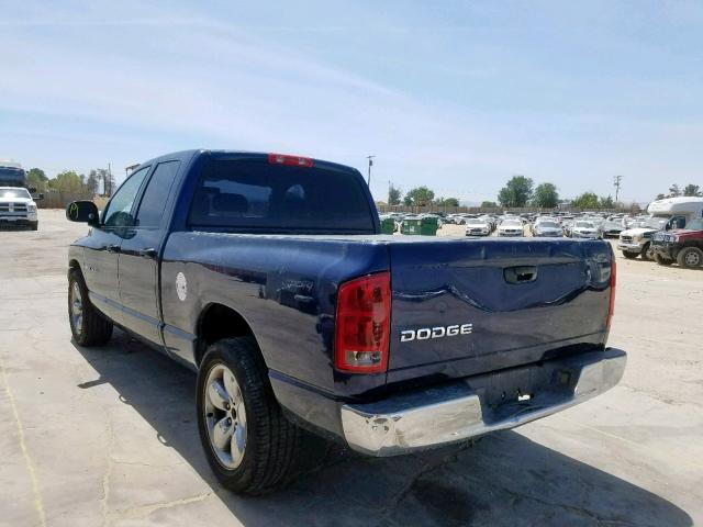 1D7HA18NX4S677630 - 2004 DODGE RAM 1500 S BLUE photo 3