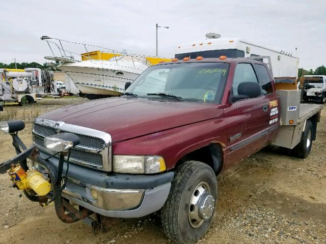 1B7MF336X1J199412 - 2001 DODGE RAM 3500 MAROON photo 2