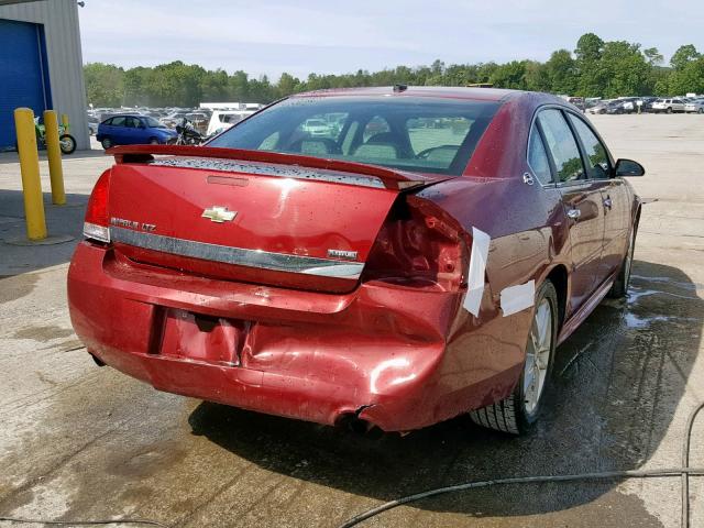 2G1WU57M791223120 - 2009 CHEVROLET IMPALA LTZ RED photo 4