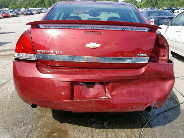 2G1WU57M791223120 - 2009 CHEVROLET IMPALA LTZ RED photo 9