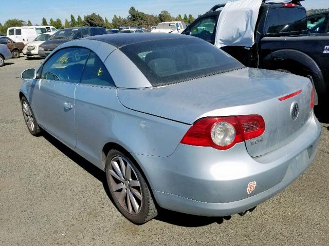 WVWFA71F27V030147 - 2007 VOLKSWAGEN EOS 2.0T L SILVER photo 3