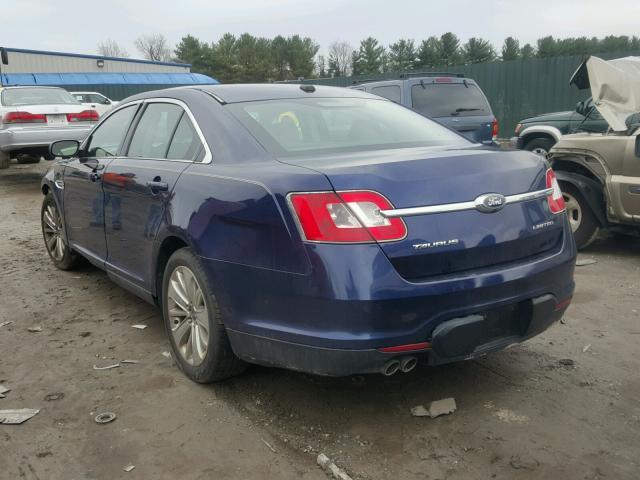 1FAHP2FW6BG188643 - 2011 FORD TAURUS LIM BLUE photo 3