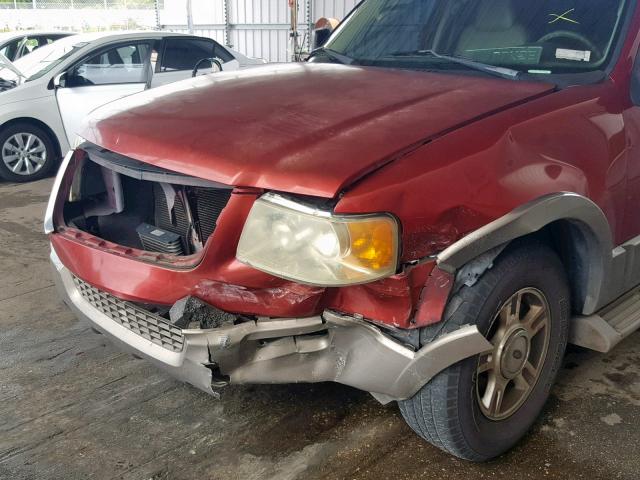 1FMPU17L54LA18731 - 2004 FORD EXPEDITION RED photo 9