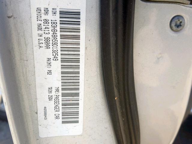 1B3HB48A59D132549 - 2009 DODGE CALIBER SX SILVER photo 10