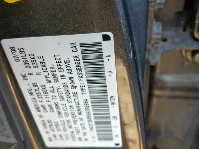 1HGCP36858A086954 - 2008 HONDA ACCORD EXL GRAY photo 10