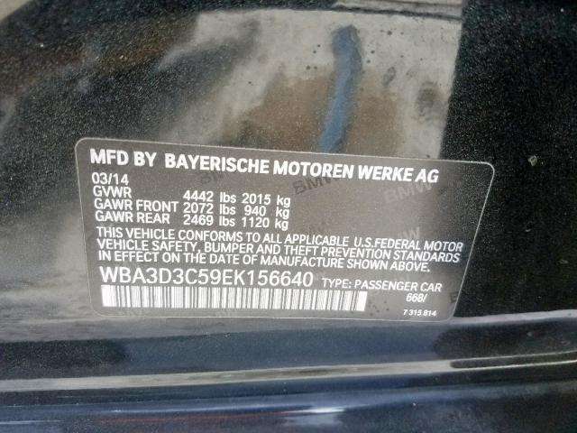 WBA3D3C59EK156640 - 2014 BMW 328 D BLACK photo 10
