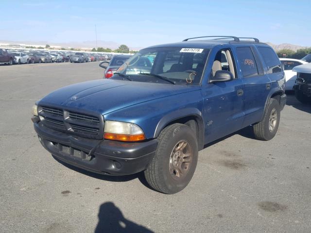 1B4HR38N32F200541 - 2002 DODGE DURANGO SP BLUE photo 2