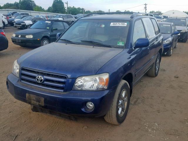 JTEEP21A550134123 - 2005 TOYOTA HIGHLANDER BLUE photo 2