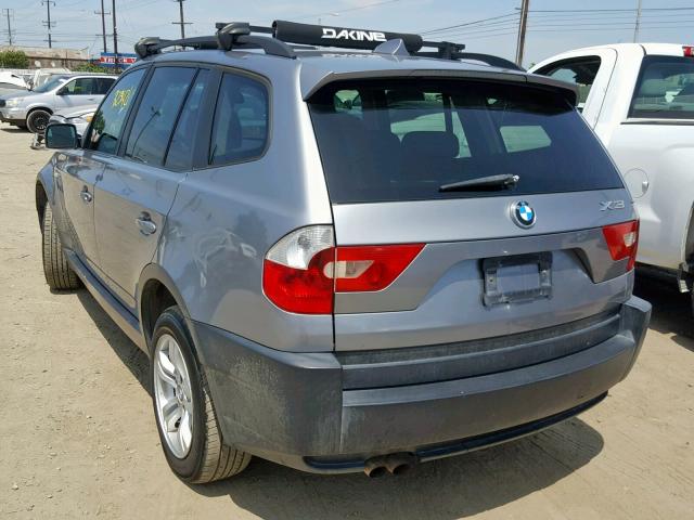 WBXPA93455WD16566 - 2005 BMW X3 3.0I GRAY photo 3