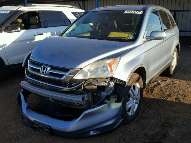 5J6RE4H73AL023171 - 2010 HONDA CR-V EXL BLUE photo 2