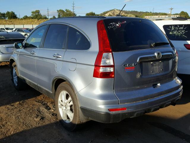 5J6RE4H73AL023171 - 2010 HONDA CR-V EXL BLUE photo 3