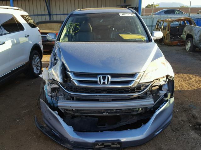 5J6RE4H73AL023171 - 2010 HONDA CR-V EXL BLUE photo 9