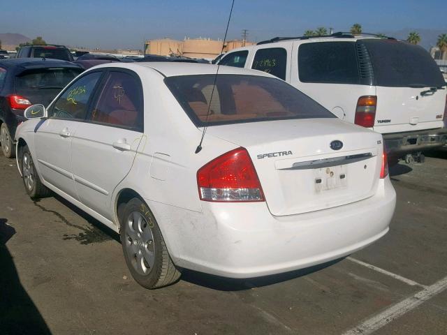 KNAFE222795663777 - 2009 KIA SPECTRA EX WHITE photo 3