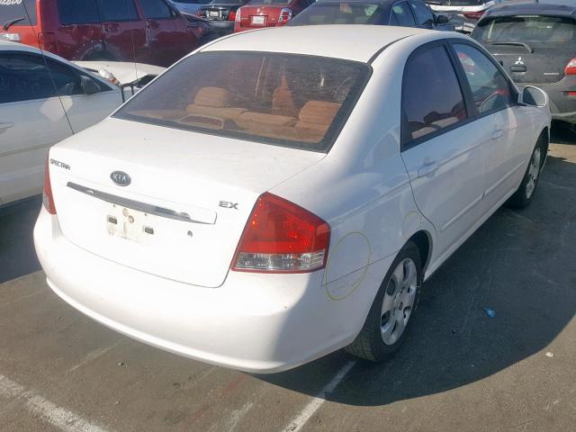 KNAFE222795663777 - 2009 KIA SPECTRA EX WHITE photo 4