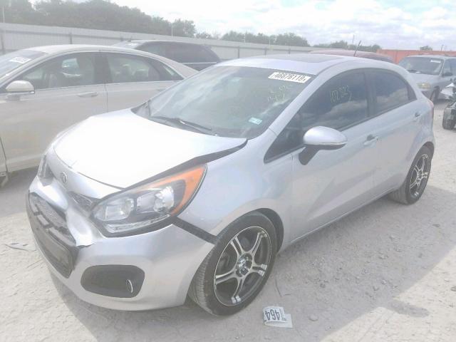 KNADN5A38D6200147 - 2013 KIA RIO EX SILVER photo 2