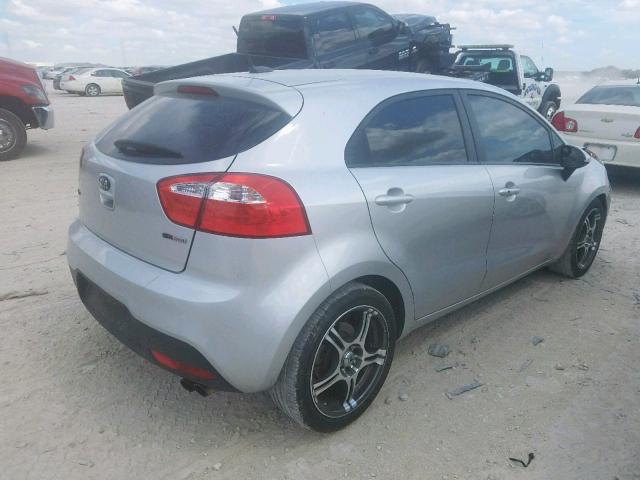 KNADN5A38D6200147 - 2013 KIA RIO EX SILVER photo 4