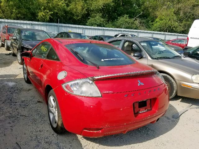 4A3AK24F17E024049 - 2007 MITSUBISHI ECLIPSE GS RED photo 3