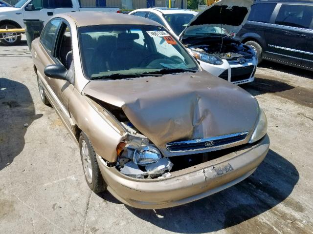 KNADC123126194539 - 2002 KIA RIO GOLD photo 1