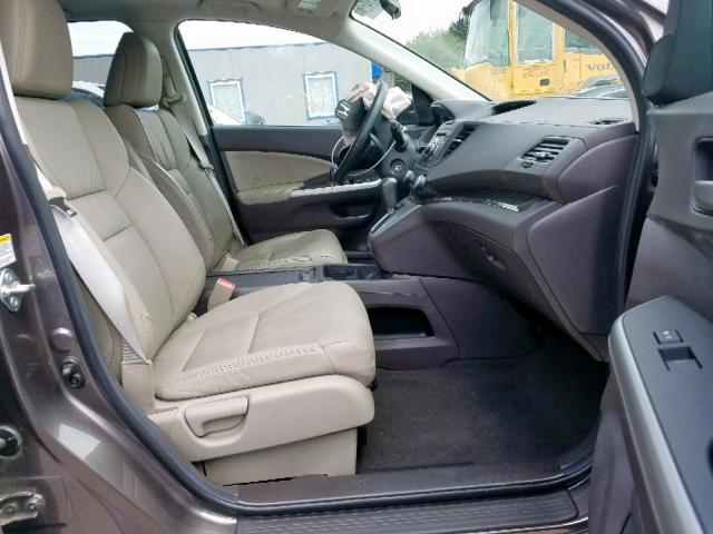 2HKRM4H71EH676293 - 2014 HONDA CR-V EXL BROWN photo 5