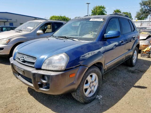 KM8JN12D95U075870 - 2005 HYUNDAI TUCSON GLS BLUE photo 2