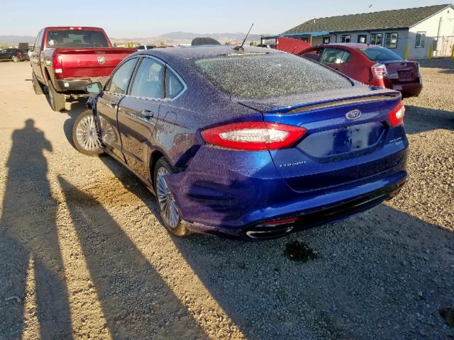 3FA6P0D96FR201320 - 2015 FORD FUSION TIT BLUE photo 3